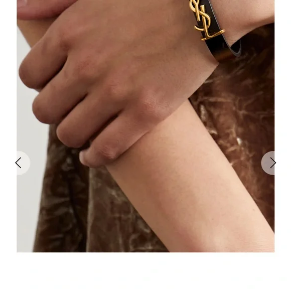 Women's Saint Laurent OPYUM YSL leather bracelet made in Italy - Picture 2 of 11